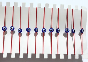 Lot 11 Pcs Evil Eye Beaded Bracelet Chain Elastic Lucky Blessing Jewelery Unisex - Picture 1 of 8