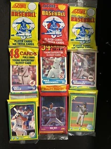 3ct 1988 & 1990 Score Rack Cello Packs - ALL w Don Mattingly Showing Front Back - Bild 1 von 2