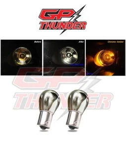 PY21W 1156 BA15S Silver Chrome Amber Marker Signal Reverse Bulbs Off Set Pin - Bild 1 von 8