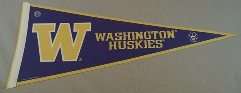 Vintage Discontinued Washington Huskies Felt Pennant 30x12 Cover