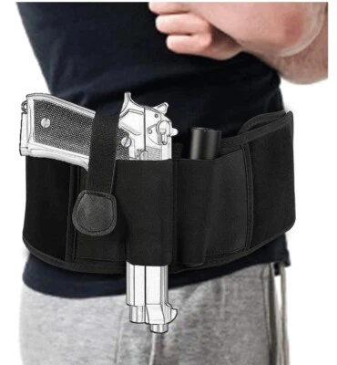 Tactical Belly Band Gun Holster Concealed Carry Waist Pistol Belt Holster Pouch - Image 1 of 4