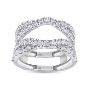 8/9 Ct Lab Grown Diamond Cathedral Enhancer Ring In 10k & 14k Solid Gold - Picture 1 of 37