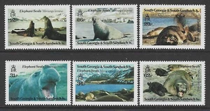 SOUTH GEORGIA and South Sandwich Is: 1991 Elephant Seals set of 6, MNH. - Picture 1 of 1