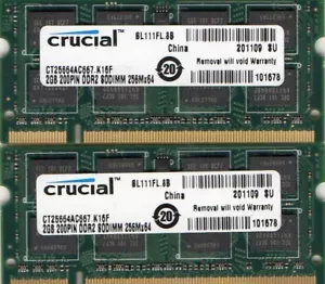 4GB (2x 2GB) HP Compaq Presario CQ50/CQ60/CQ61/CQ70/CQ71 DDR2 Laptop RAM Memory - Picture 1 of 1