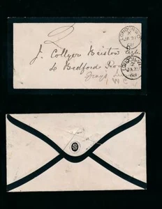 GB 1868 MOURNING ENVELOPE POSTED UNPAID + CHARGED 2d LONDON WC CODES X + Z - Picture 1 of 3