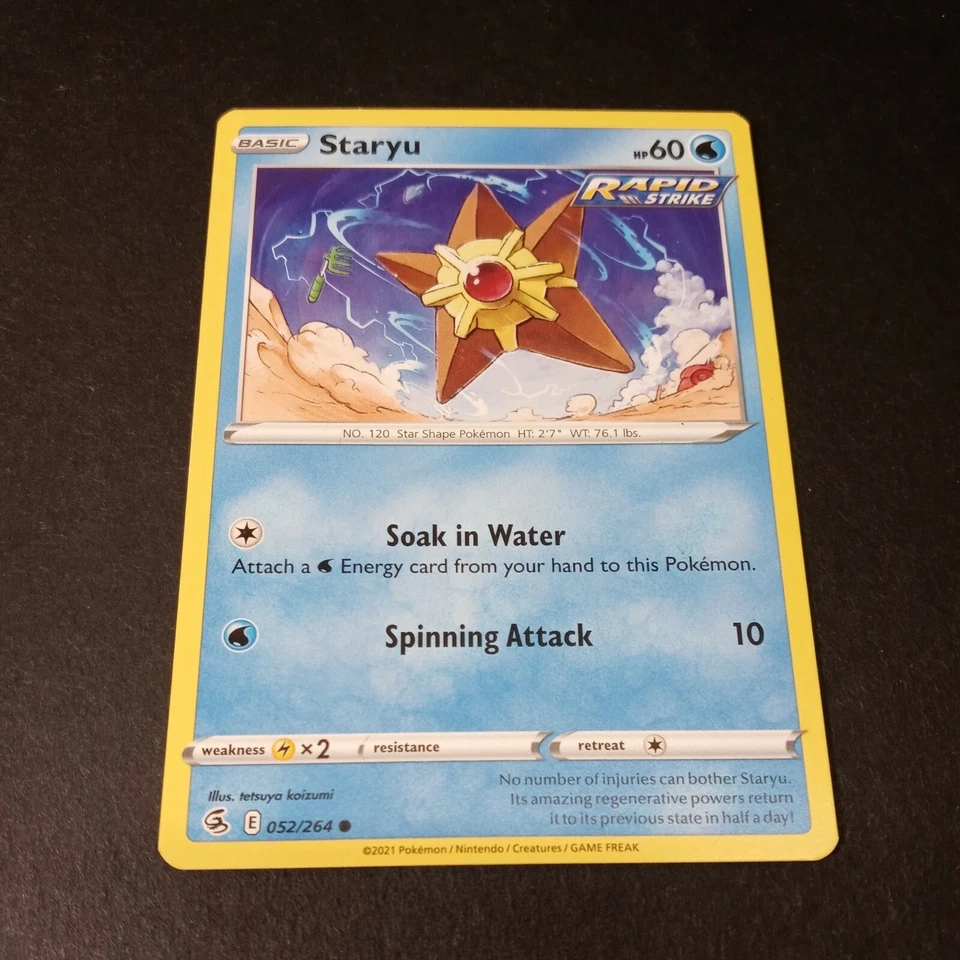 Pokemon Fusion Strike Staryu Common Card 052/264 NM - Image 1 of 1