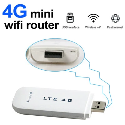 New Unlocked 4G LTE Modem Wireless Router USB Dongle Mobile Broadband WIFI White - Image 1 of 4