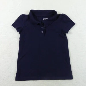 The Childrens Place Shirt Girls 5T Navy Blue Polo Pique Short Sleeve - Picture 1 of 6