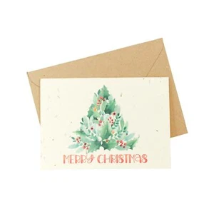 Wildflower Seed Cards - Merry Christmas Tree Pack x 5 - Picture 1 of 3