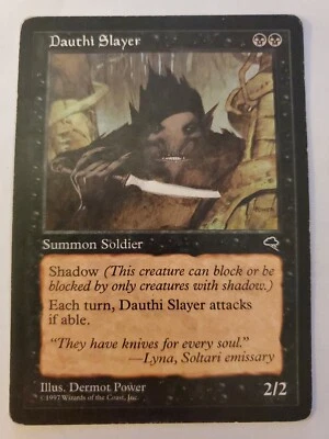 MTG Magic The Gathering Card Dauthi Slayer Summon Soldier Black Tempest 1997 - Image 1 of 2