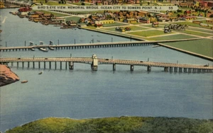 Somers Point,NJ Birds Eye View Memorial Bridge Atlantic County New Jersey - Picture 1 of 2