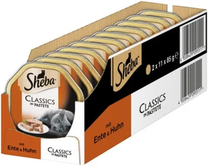 Sheba Classics in Pastete Ente Huhn Katzenfutter Nassfutter Schälchen 22 x 85g - Bild 1 von 6