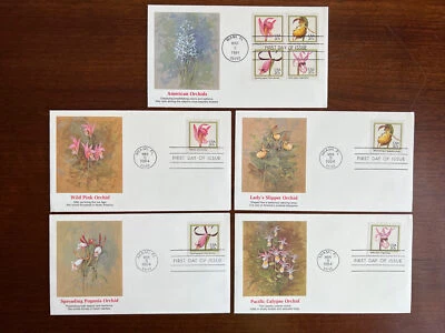 2076-79 Orchids (Lot of 5 w/Block of 4) FDC Fleetwood Mar 5 1984 Miami FL - Image 1 of 2