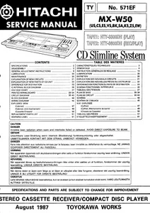 Service Manual Instructions for hitachi MX-W50 - Picture 1 of 1