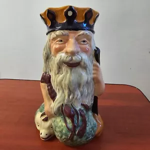 Crown Cornwall Shorter Father Neptune Large 9" Pottery Toby Jug Made In England - Picture 1 of 23