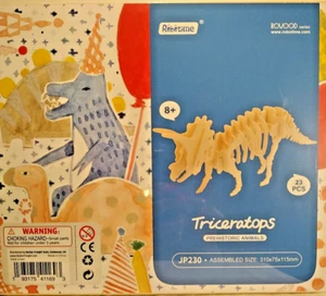 Robotime Rompecabezas de Madera 3D para Niños 8+ Kit de Artesanía "Triceratops" 23 Piezas NUEVO - Imagen 1 de 10