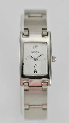 Fossil F2 Orologio Donna Acciaio Inox Argento Acqua Resist Batteria Bianco - Immagine 1 di 3