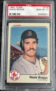 1983 Fleer #179 WADE BOGGS RC Rookie Card Red Sox PSA 10 *GEM* - Picture 1 of 2