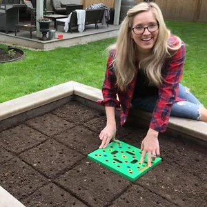 Seed & Seedling Spacer Tool, Garden Template w/Dibber, Ruler, Guide, Harvests - Picture 1 of 12