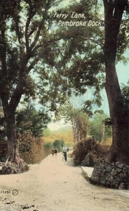 Two Early PEMBROKE DOCK Ferry Lane and Bush Lane Pembrokeshire Postcard - Picture 1 of 2