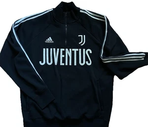 Adidas Juventus FC XL Black White Pullover Soccer Sweatshirt Fleece Lined - Picture 1 of 7