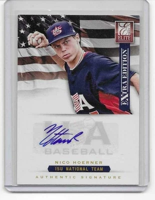 Nico Hoerner 2012 Panini Elite Extra RC Team USA Card Auto ROOKIE Autograph /125 - Image 1 of 2