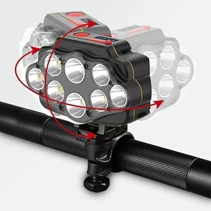 Luce bici 8 led super luminosa USB ricaricabile faro anteriore impermeabile - Foto 1 di 13