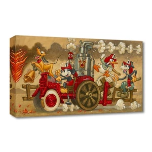 Mickey's Fire Brigade 10Hx20W Disney Fine Art by Tim Rogerson - Picture 1 of 1