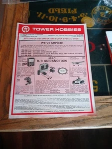 TOWER HOBBIES 1980 RC HOBBY CATALOG VINTAGE Price Sheet - Picture 1 of 8