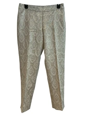 Pantalones para mujer TALBOTS forrados con estampado crema y dorado 6P Foto 1 de 4