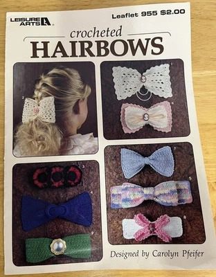 Crocheted Hairbows Designed by Carolyn Pfeifer Leisure Arts Leaflet 955 - Image 1 of 2