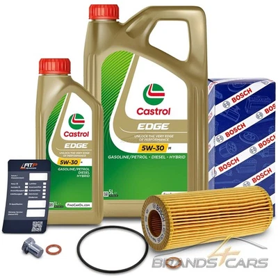BOSCH ÖLFILTER+6L CASTROL EDGE 5W-30 M FÜR BMW 3-ER E46 E90 E91 318d 320d - Bild 1 von 4