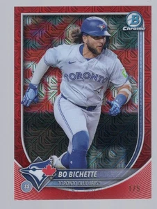 BO BICHETTE 2025 BOWMAN CROMO ROJO MOJO REFRACTOR #1/5 **BLUE JAYES** #92 - Imagen 1 de 2