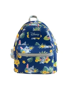 Loungefly Disney Stitch Floral Tropical Mini Backpack Preowned - Picture 1 of 7
