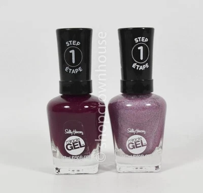Esmalte de uñas Sally Hansen Miracle Gel Paso 1 #489 V-AMPLIFICADO Y #564 METRO MIDN Foto 1 de 3