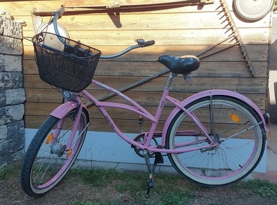 City Bike rosa mit Korb 3 Gang Nexus Schaltung 26 Zoll Fun Bike - Bild 1 von 4