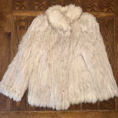 Vintage 80s Niki Natural Blue Fox Fur Coat Jacket Finland Women’s Medium - Image 1 of 4
