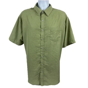Croft & Barrow Button Down Shirt Men's XXL Short Sleeve Casual Green Plaid - Picture 1 of 11