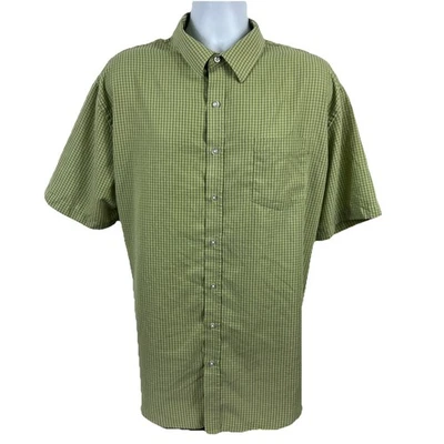 Croft & Barrow Button Down Shirt Men's XXL Short Sleeve Casual Green Plaid - Image 1 of 4