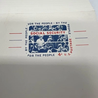 Lot of 25 US 4 Cent Postal Cards Postcards Unused 1964 Social Security - Image 1 of 3