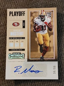 Boleto de playoffs Raheem Mostert Contenders 2017 autógrafo SP/99 (RC) novato automático - Imagen 1 de 2