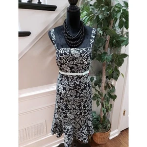 R&K Originals Womens Black Green Cotton Square Neck Sleeveless Sheath Dress 16 - Picture 1 of 14