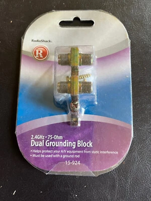 Dual Outdoor Antenna Static Discharge Grounding Block ~ RadioShack 15-924 - Image 1 of 2