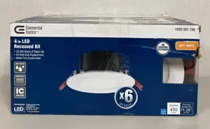Commercial Electric Integrated LED 4 in Round Canless Recessed Light 6PK 91514 - Picture 1 of 6