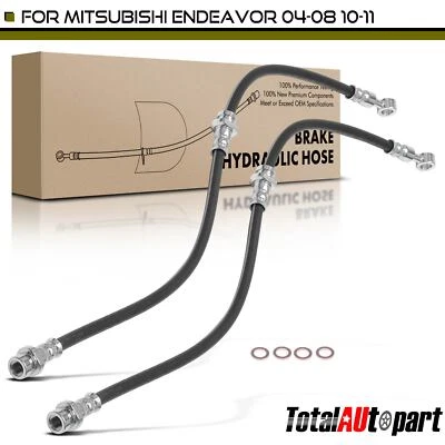 2x Manguera hidráulica de freno para Mitsubishi Endeavor 2004-2008 2010-2011 delantera derecha y derecha Foto 1 de 4