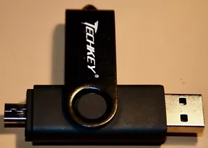 Tech Key Otg USB Flash Pen Drive Smart Phone External Storage Samsung Black - Picture 1 of 3