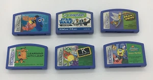 Leap Frog Leapster Learning Games Star Wars SpongeBob Finding Nemo Lot of 6 - Picture 1 of 2
