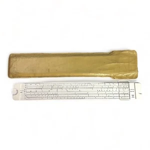 Acu-Math Fullerton 10" Slide Rule USA No 400 Mannheim Plastic and Vinyl Sheath B - Picture 1 of 5