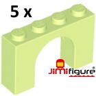 New 5 X Lego Brick Arch 1X4x2 Yellowish Green 6182 Genuine Bulk Lot Yellow 4X1