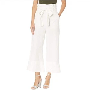 Blank NYC  292738 Belted High Rise Wide Leg Linen Pants, cream size S - Picture 1 of 3